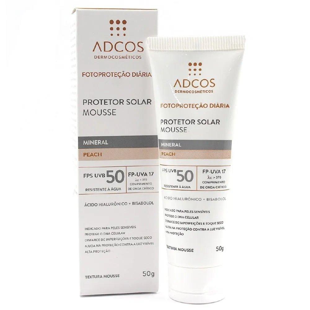 Protetor Solar Facial Adcos Mousse Peach Fps50 40g - 2