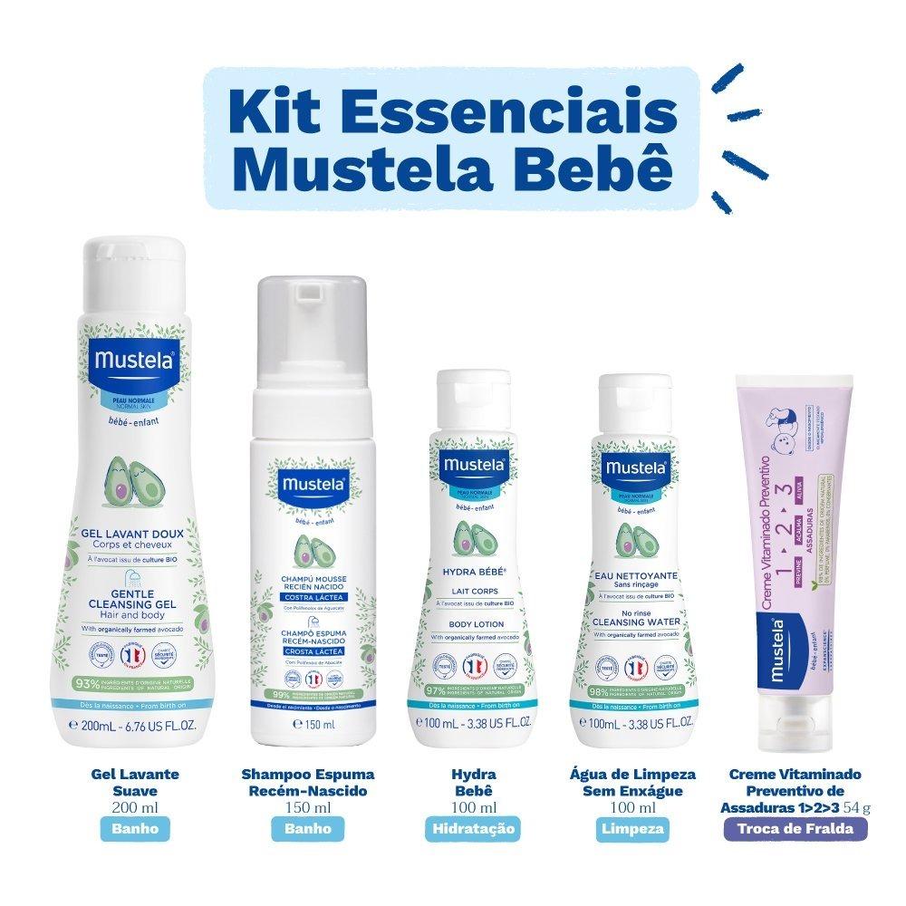 Kit Mustela Essenciais Bebê Gel 200ml+ Shampoo 150ml+ Hydra 100ml+ Água De Limpeza 100ml+ Creme 54g - 2