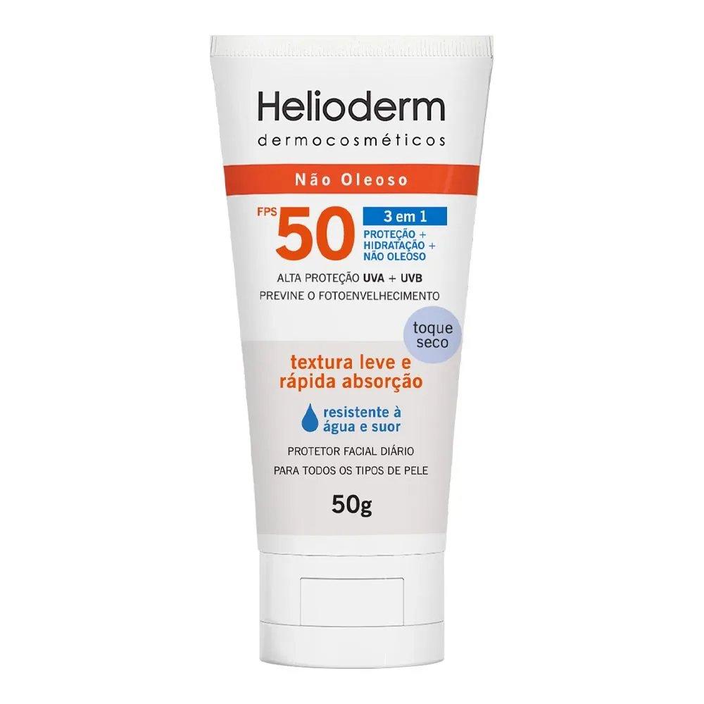 Kit Helioderm Protetor Solar Facial Fps50 50g + Sabonete Líquido 50ml - 3