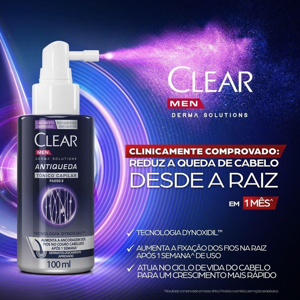 Tônico Capilar Clear Men Derma Solution Antiqueda Com 100ml - 3