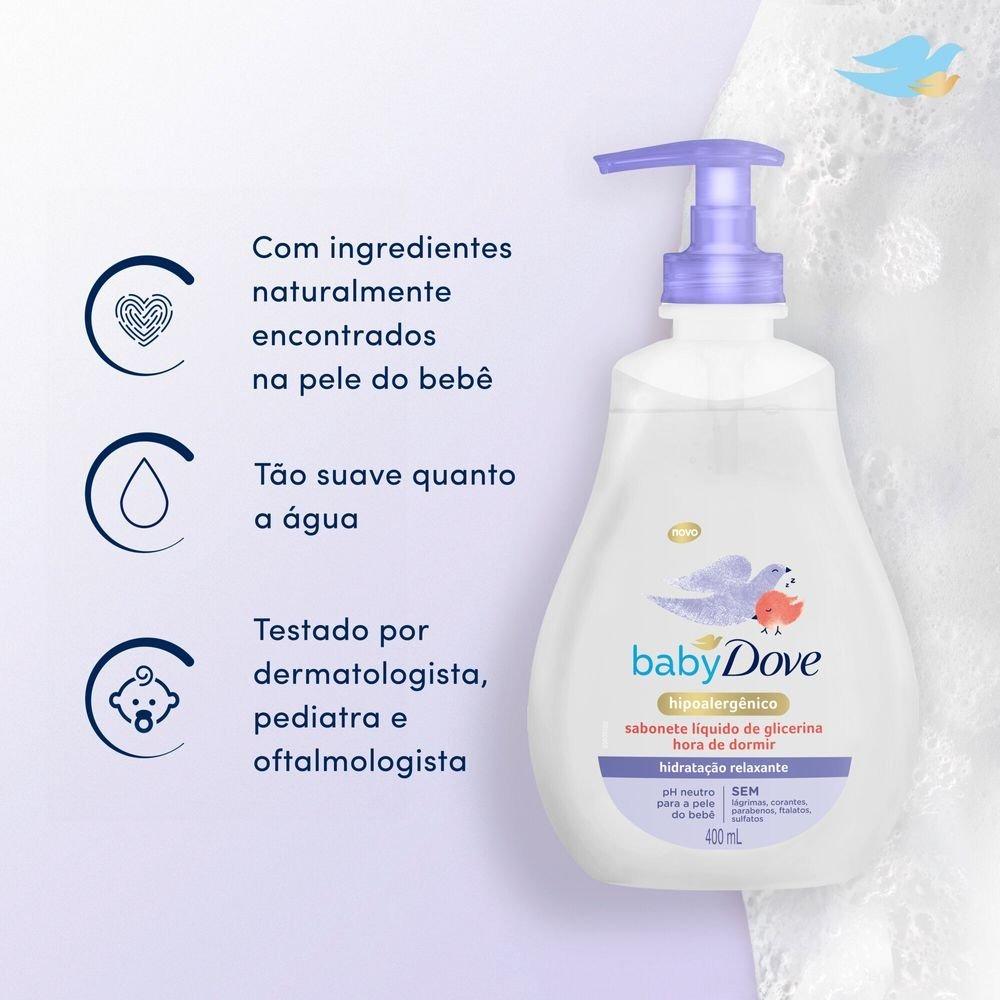 Sabonete Líquido De Glicerina Hidratação Relaxante Dove Baby Hora De Dormir Frasco 400ml - 5