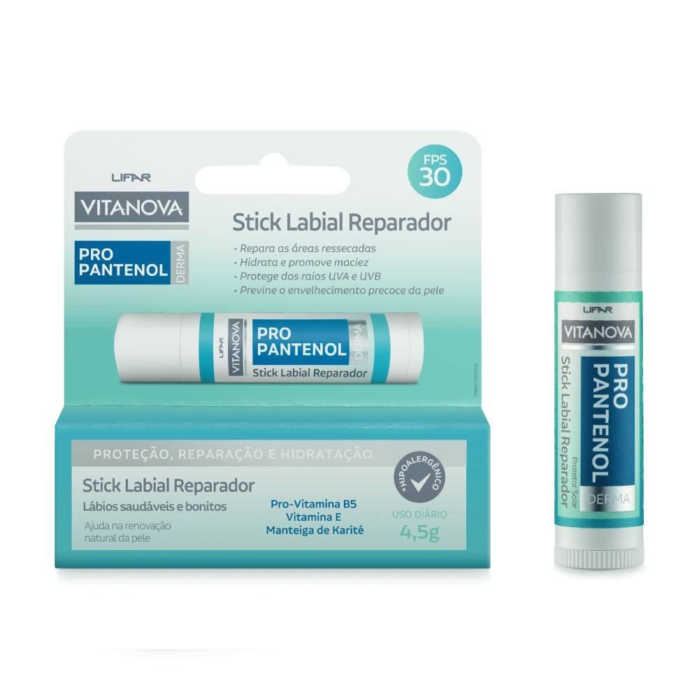 Stick Labial Reparador Vita Nova Pro Pantenol Fps30 4,5g - 2