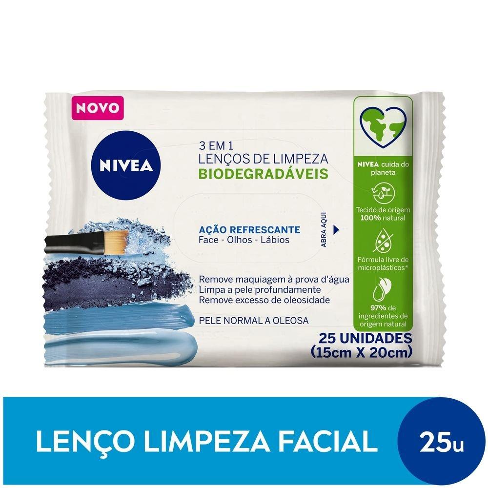 Lenços De Limpeza Demaquilantes Nivea 3 Em 1 Ação Refrescante 25 Unidades - 1