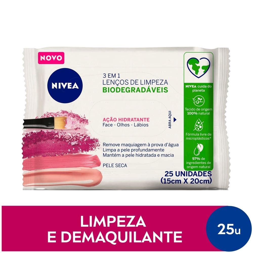 Lenços De Limpeza Demaquilantes Nivea 3 Em 1 Ação Hidratante 25 Unidades - 1