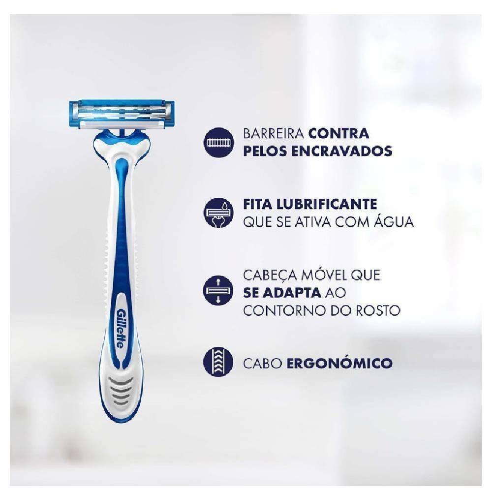Aparelho Barbear Descartável Gillette Prestobarba 3 Derma Protecão Leve 4 Pague 3 Unidades - 2