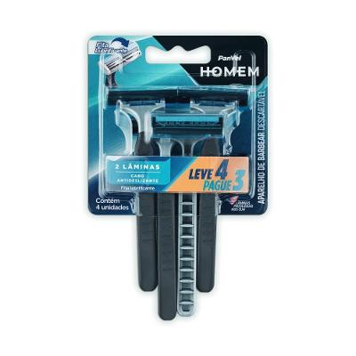 Aparelho De Barbear Descartável 2 Lâminas Panvel Homem Pack Leve 4 Pague 3