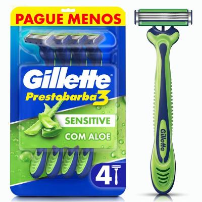 Aparelho De Barbear Descartável Gillette Prestobarba3 Sensitive 4 Unidades