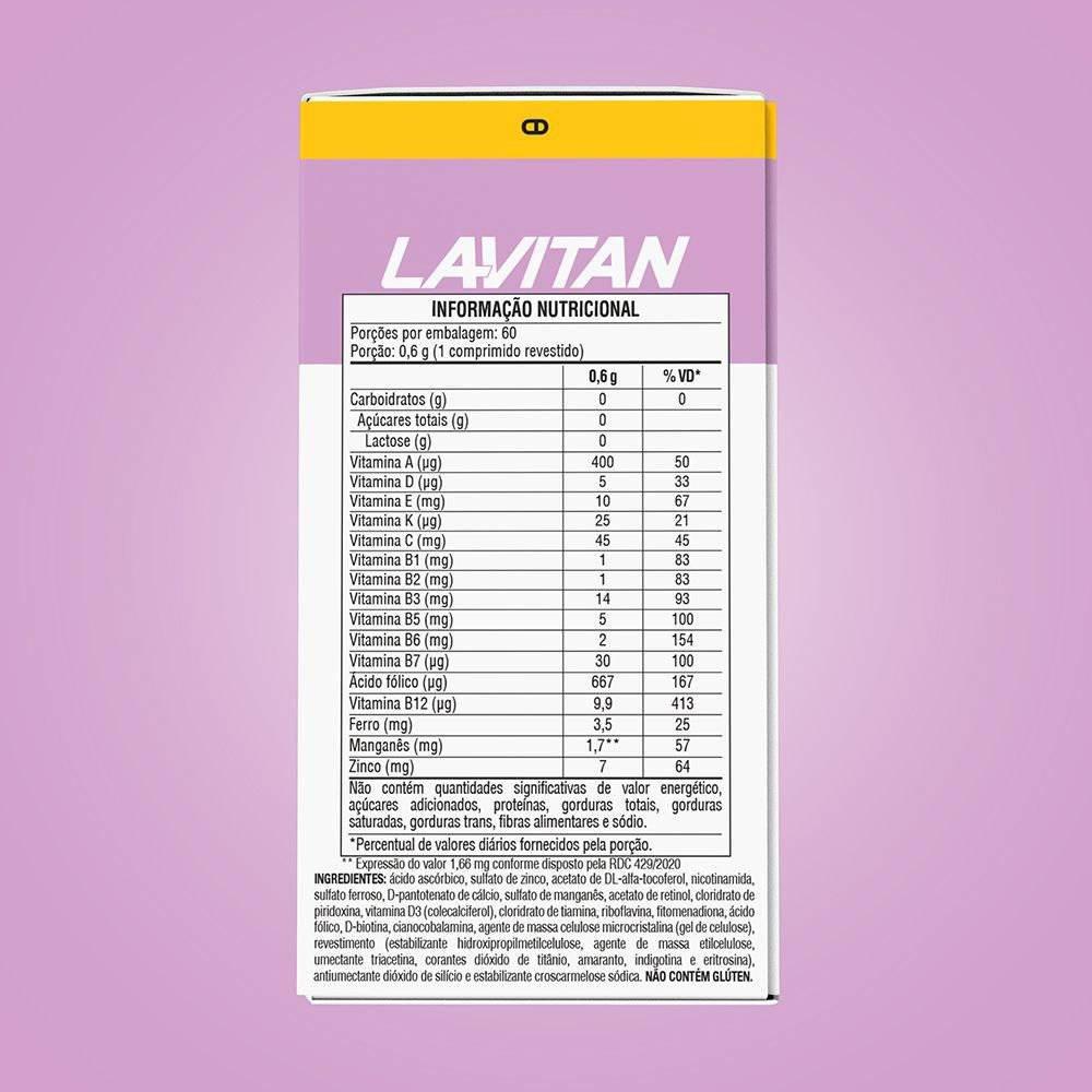 Suplemento Alimentar Lavitan 50+ Mulher Com 60 Comprimidos - 3