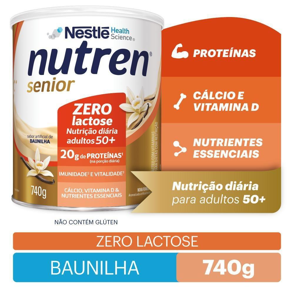 Complemento Alimentar Nutren Senior Zero Lactose Baunilha 740g - 1