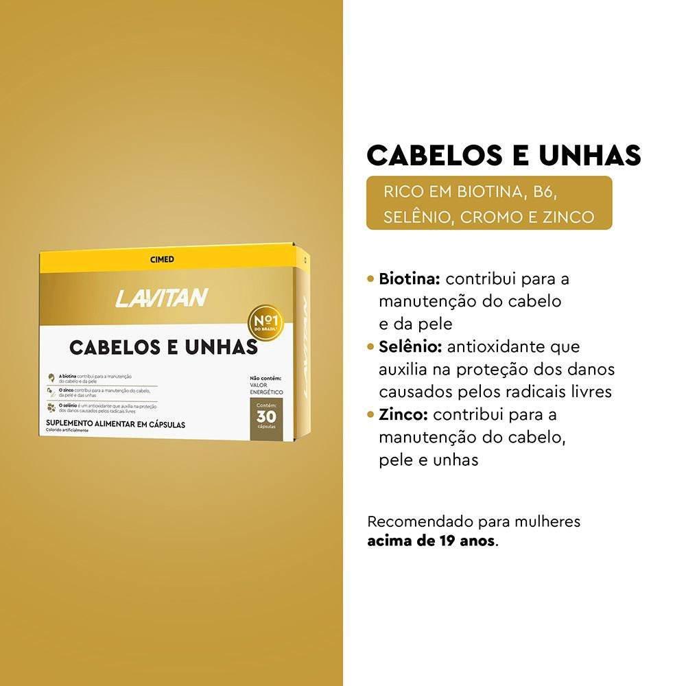 Suplemento Alimentar Lavitan Cabelos E Unhas Com 30 Cápsulas - 6