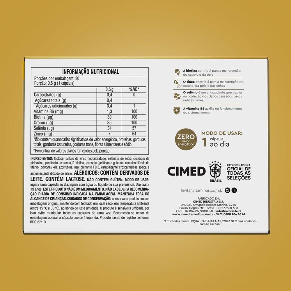 Suplemento Alimentar Lavitan Cabelos E Unhas Com 30 Cápsulas - 7