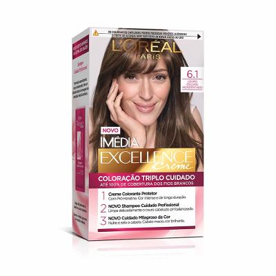 Tintura Permanente Imédia Excellence De L’oréal Paris 6.1 Louro Esc Acinzentado