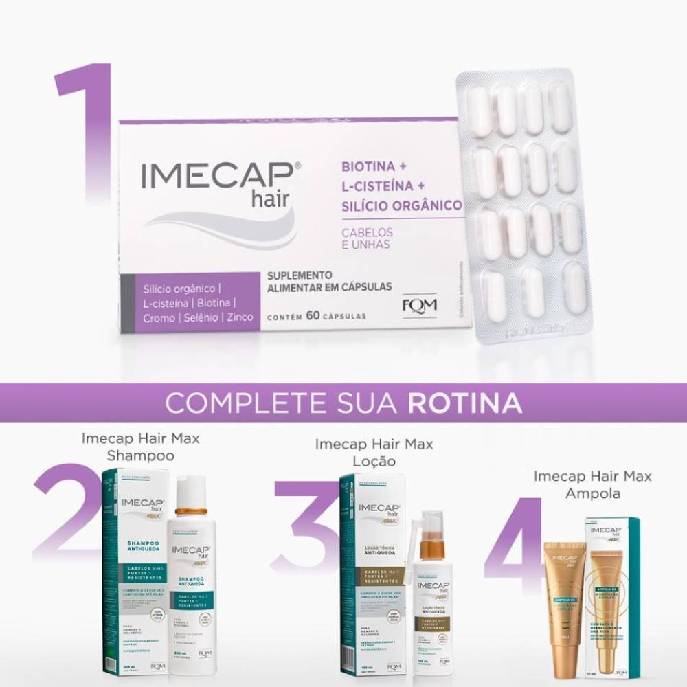 Imecap Hair Silício Orgânico Nutracêutico Para Cabelos E Unhas 60 Cápsulas - 3
