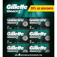 Kit Aparelho De Barbear Gillette Mach3 6 Cargas Com 2 Unidades Cada - 1