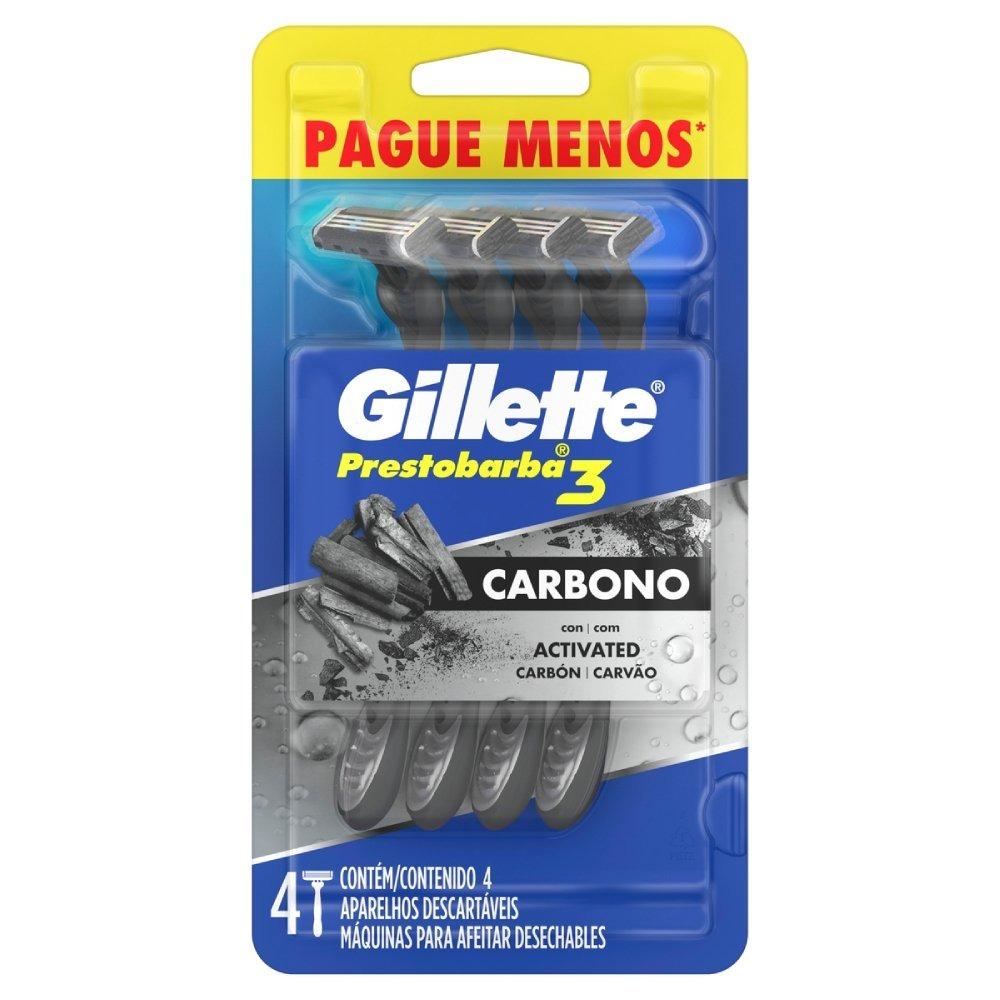 Aparelho Barbear Gillette Prestobarba 3 Carbono 4 Unidades - 1