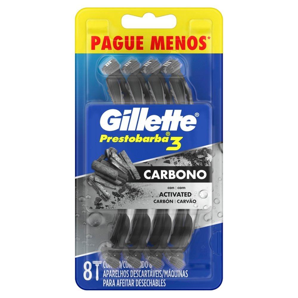 Aparelho Barbear Gillette Prestobarba 3 Carbono 8 Unidades - 1