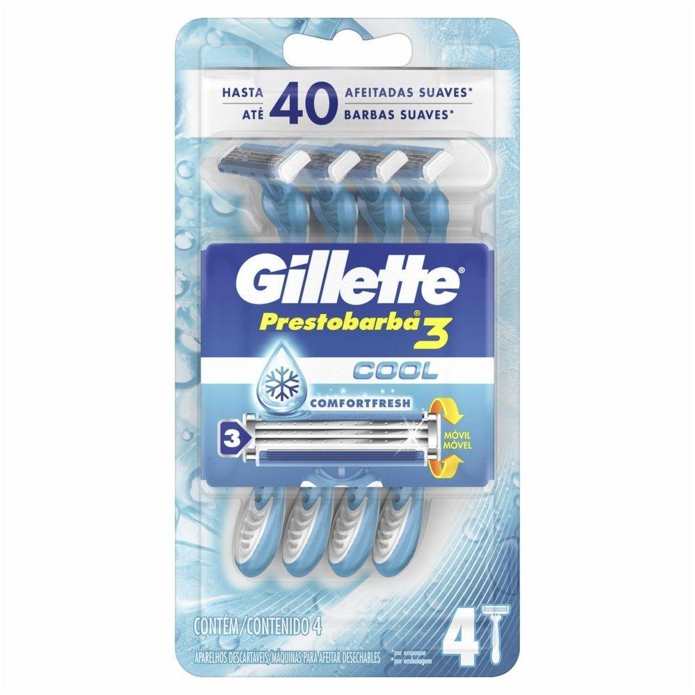 Aparelho Barbear Descartável Gillette Prestobarba 3 Cool Com 4 Unidades - 1