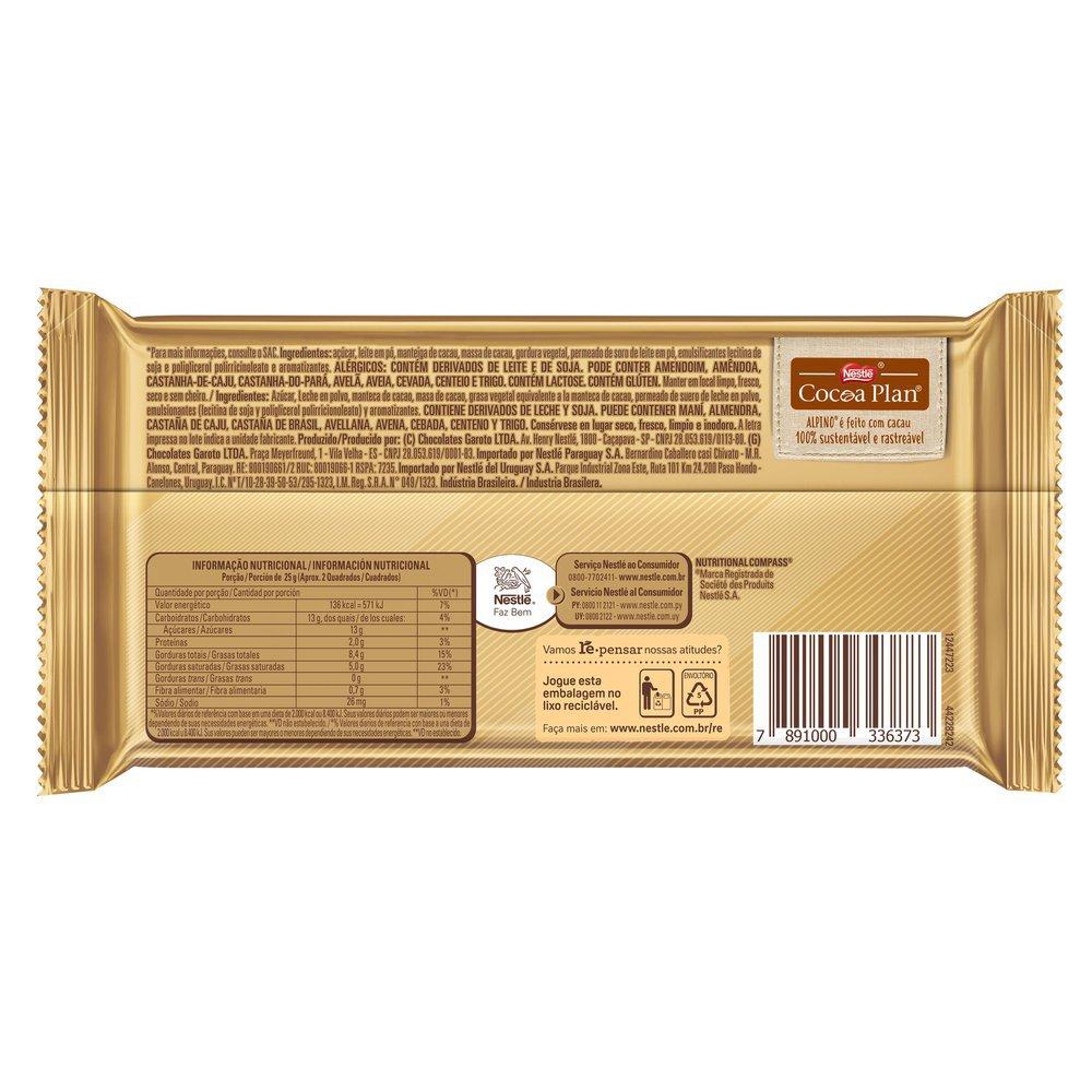 Chocolate Em Barra Alpino Ao Leite 85g - 3