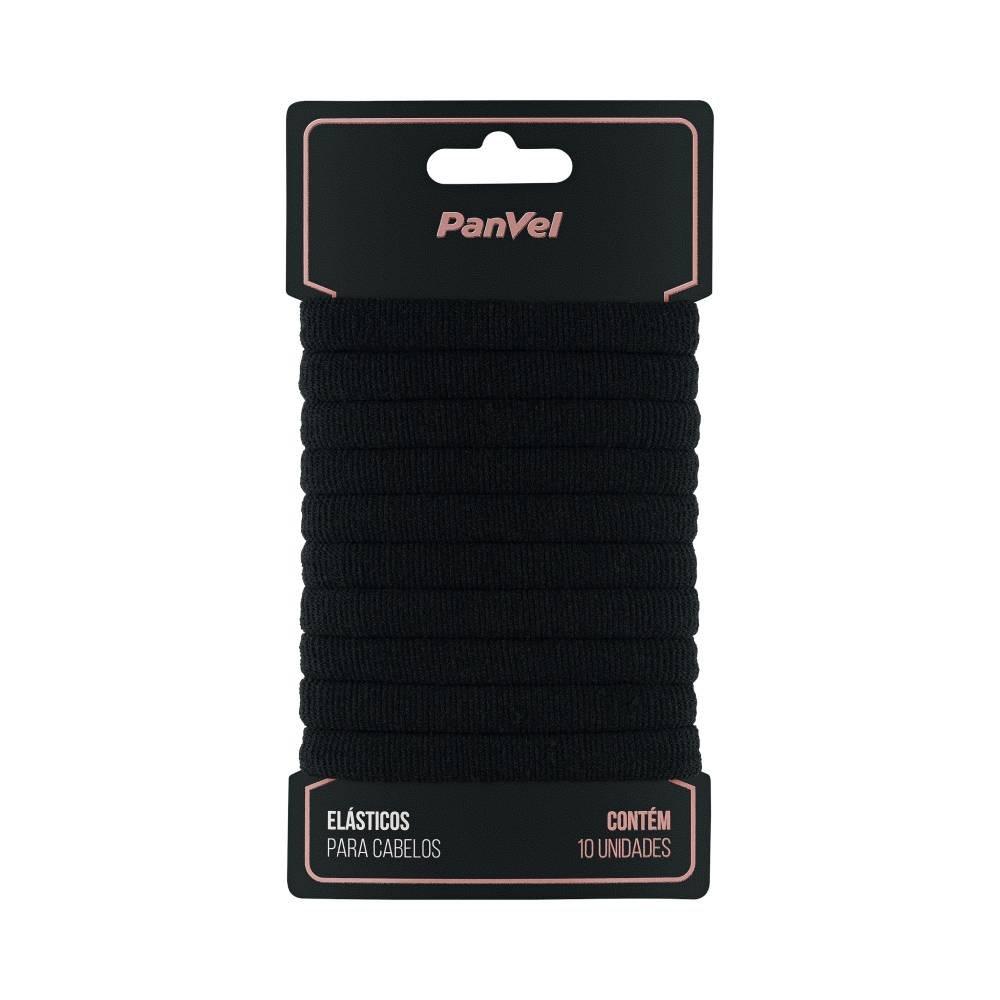 Elástico Para Cabelos Preto 10mm 10 Unidades Panvel Acessórios - 1