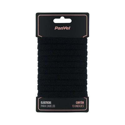 Elástico Para Cabelos Preto 10mm 10 Unidades Panvel Acessórios