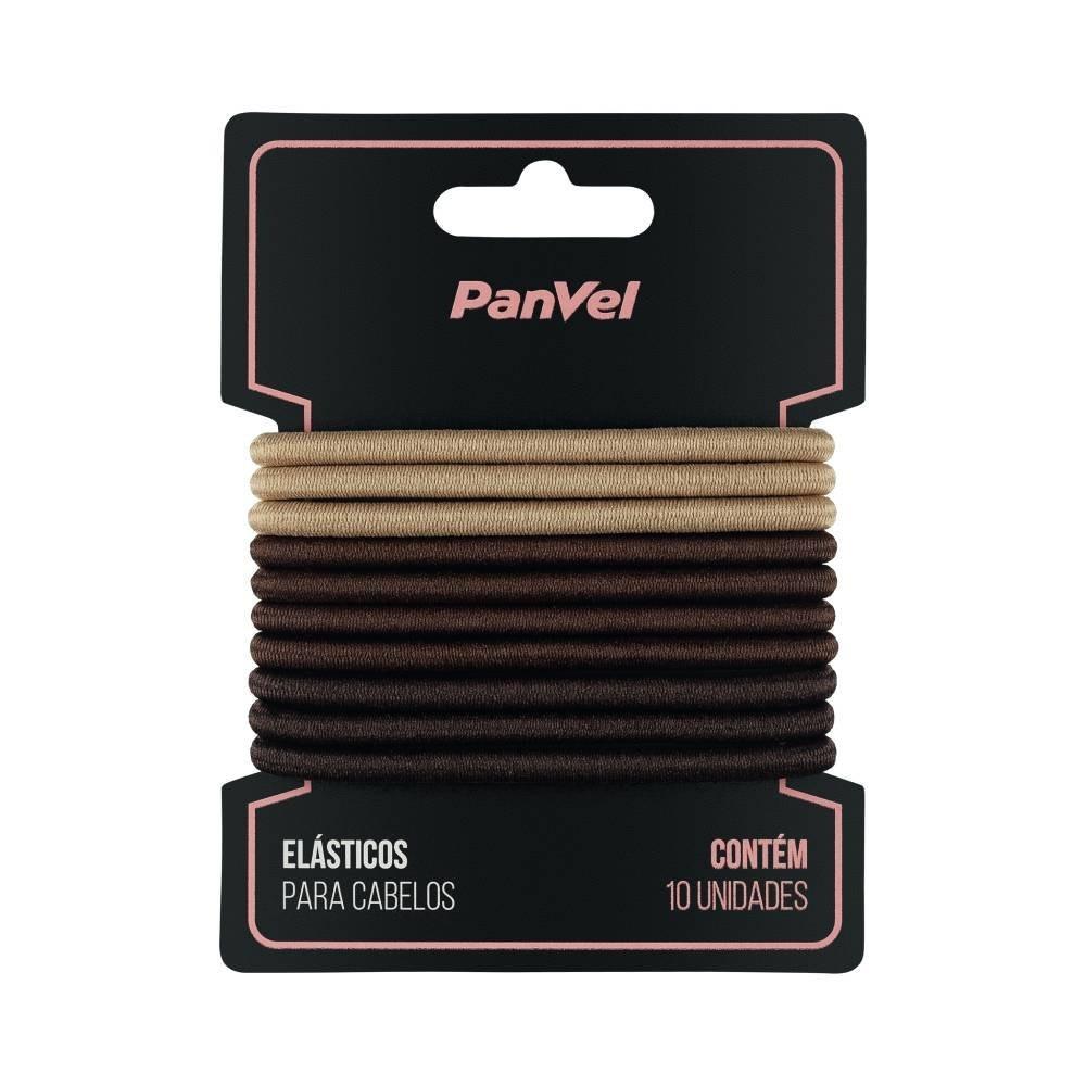 Elástico Para Cabelos 3 Cores Marrom 4mm 10 Unidades Panvel Acessórios - 1