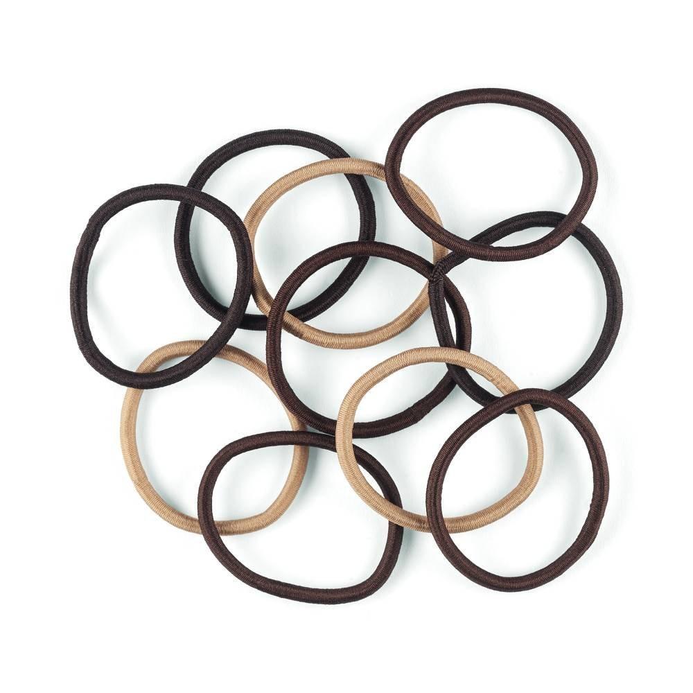 Elástico Para Cabelos 3 Cores Marrom 4mm 10 Unidades Panvel Acessórios - 2