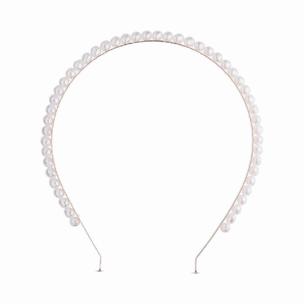 Tiara Para Cabelos De Metal Com Pérolas Panvel Acessórios Coleção Verão Romântico Vibrante - 1