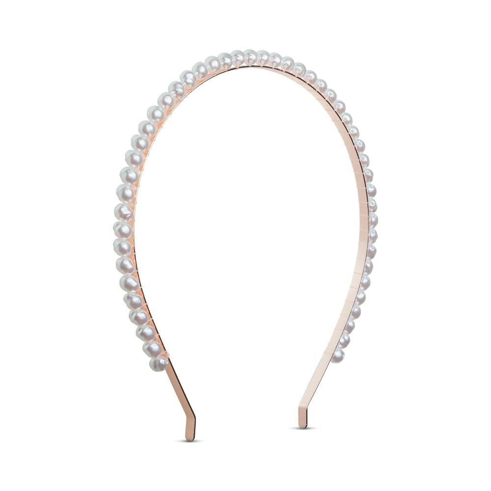 Tiara Para Cabelos De Metal Com Pérolas Panvel Acessórios Coleção Verão Romântico Vibrante - 2