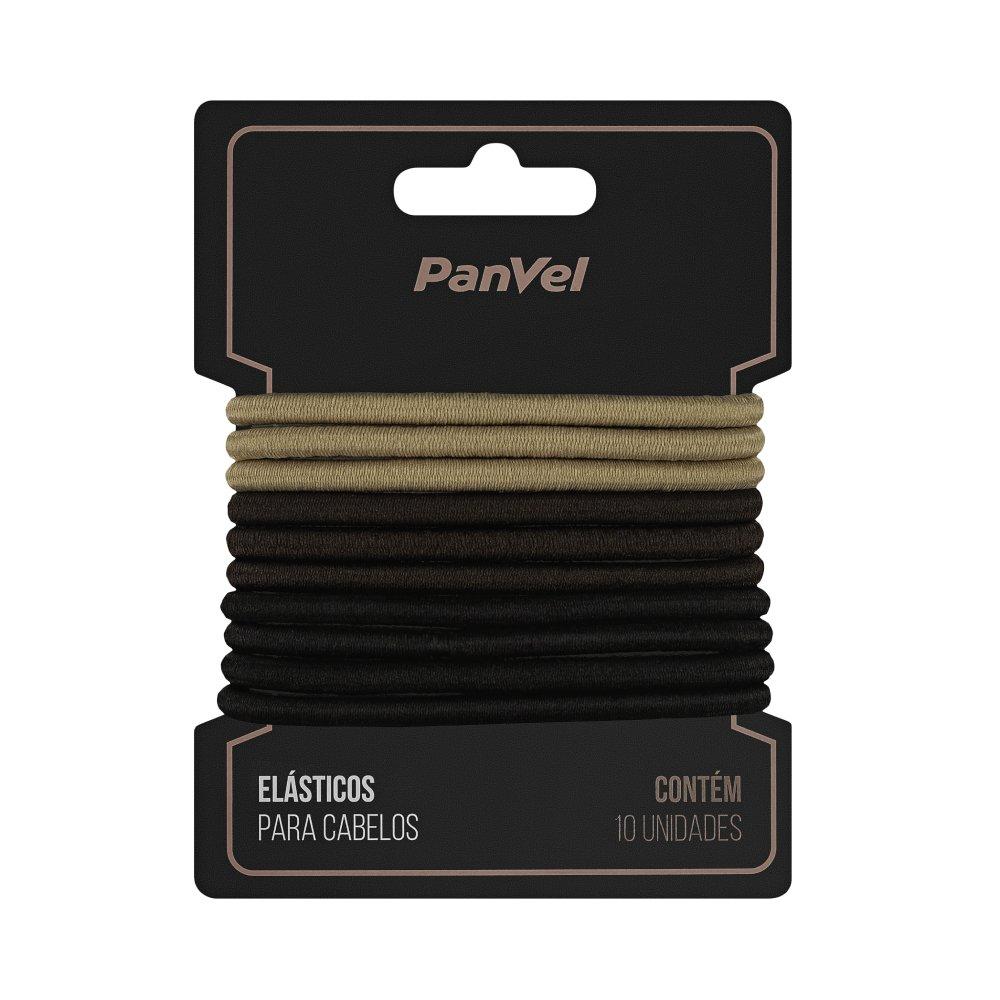 Elástico Para Cabelos Panvel Acessórios 4mm Com 3 Cores Preto/ Marrom / Bege 10 Unidades - 1