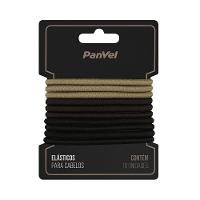Elástico Para Cabelos Panvel Acessórios 4mm Com 3 Cores Preto/ Marrom / Bege 10 Unidades - 1