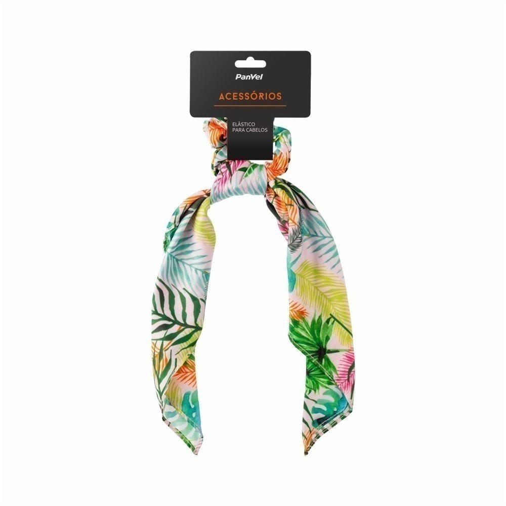 Elástico Para Cabelos Scrunchie Com Lenço Panvel Acessorios Estampa Neon Tropical - 1