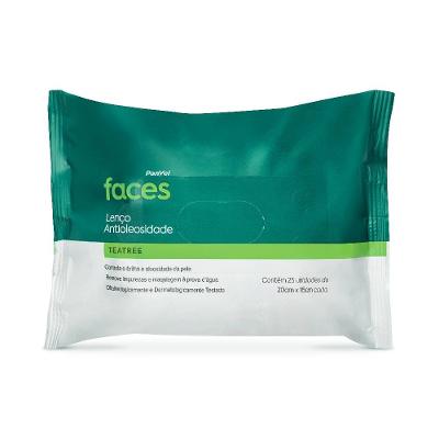 Lenços De Limpeza Facial Panvel Faces Tea Tree Peles Mistas A Oleosas 25 Unidades