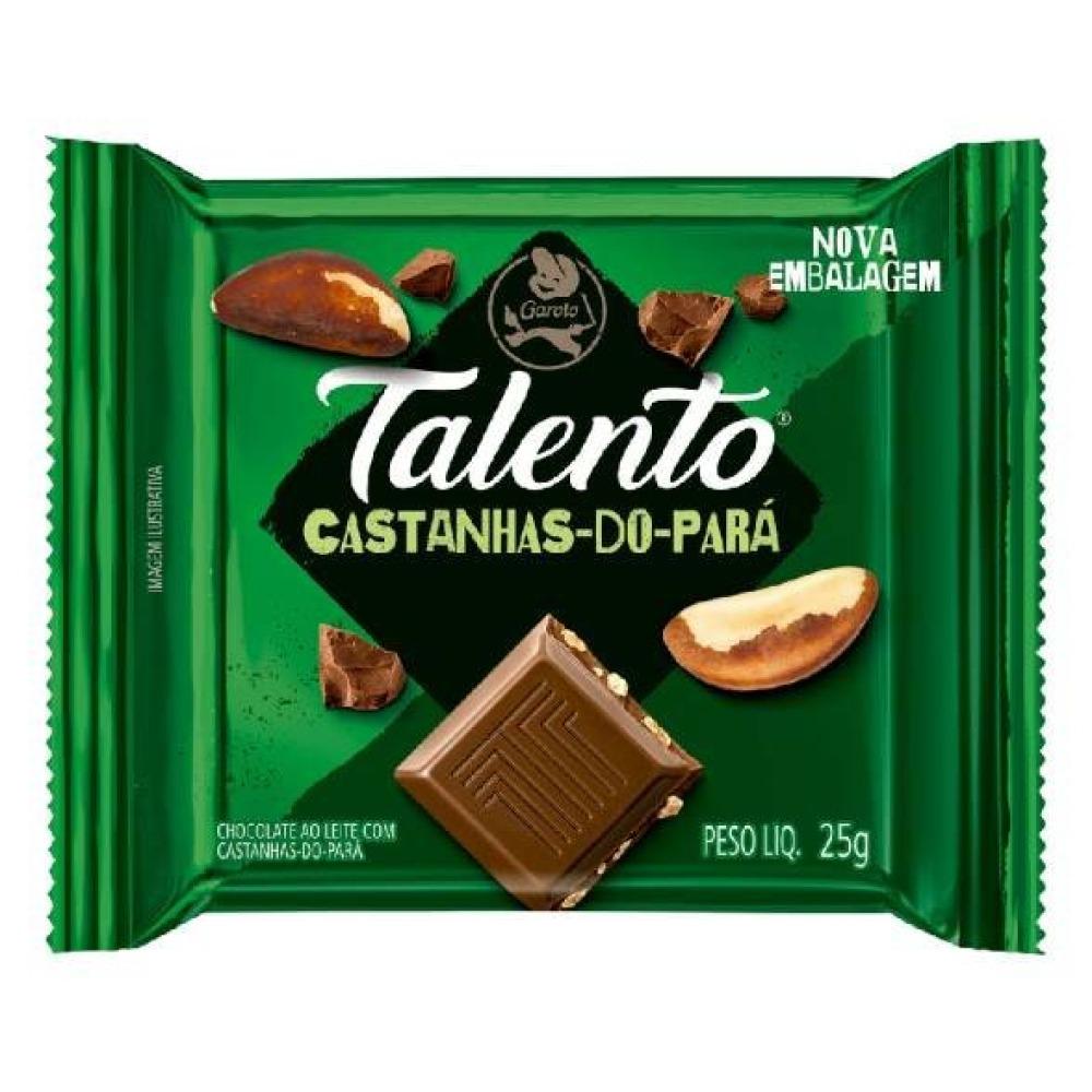 Chocolate Garoto Talento Ao Leite Com Castanhas-do-pará 25g - 1