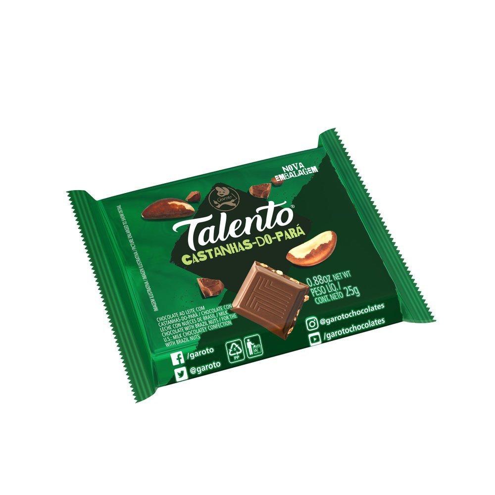 Chocolate Garoto Talento Ao Leite Com Castanhas-do-pará 25g - 3