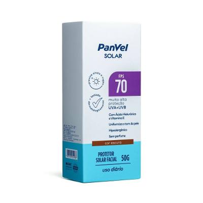 Protetor Solar Facial Panvel Fps70 Cor Escura 50g