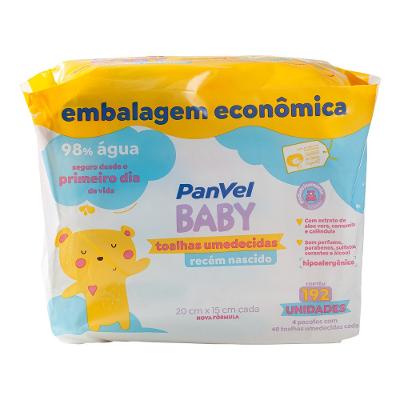Lenços Umedecidos Para Recém Nascido Panvel Baby 192 Unidades