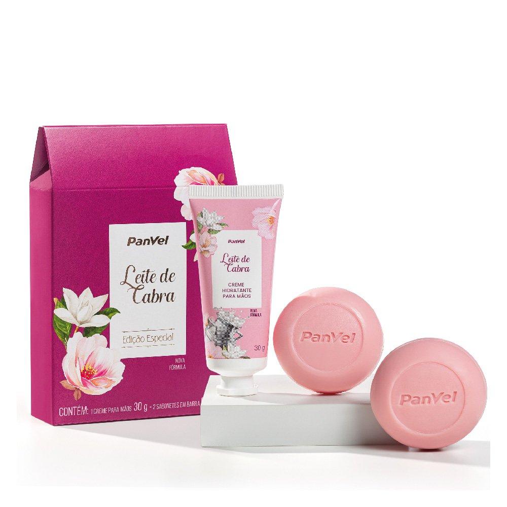 Kit Presente Panvel Leite De Cabra Com 1 Creme Mãos 30g + 2 Sabonetes Em Barra 50g Cada - 1