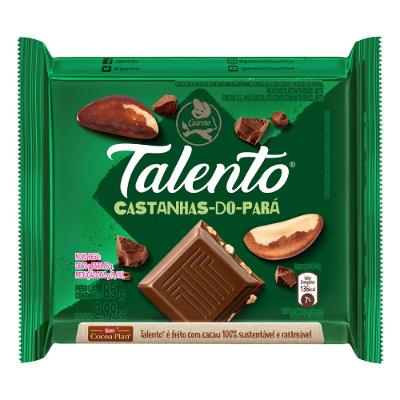 Chocolate Garoto Talento Ao Leite Com Castanha-do-pará 85g Av