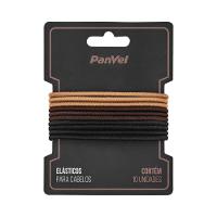 Elástico Para Cabelos Panvel Acessórios 3mm Com 3 Cores Preto/ Marrom / Bege 10 Unidades - 1