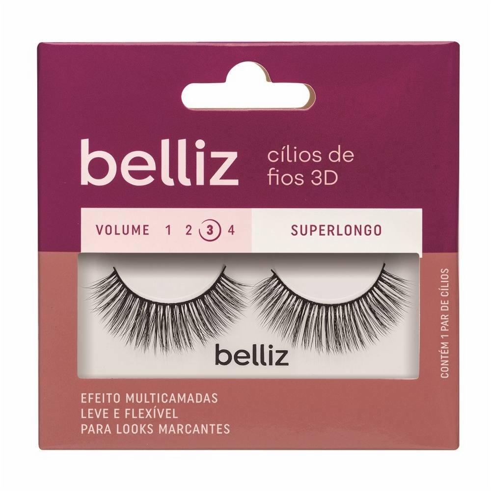 Cílios Postiços Belliz Fios 3d Superlongo Volume 3 - 1