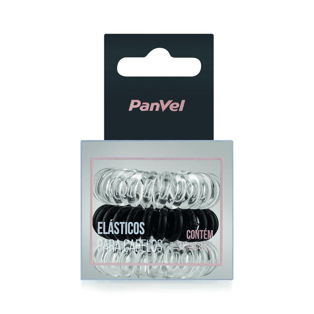 Elástico Para Cabelo Mola Preto E Trasparente Panvel Acessórios 3 Unidades - 1