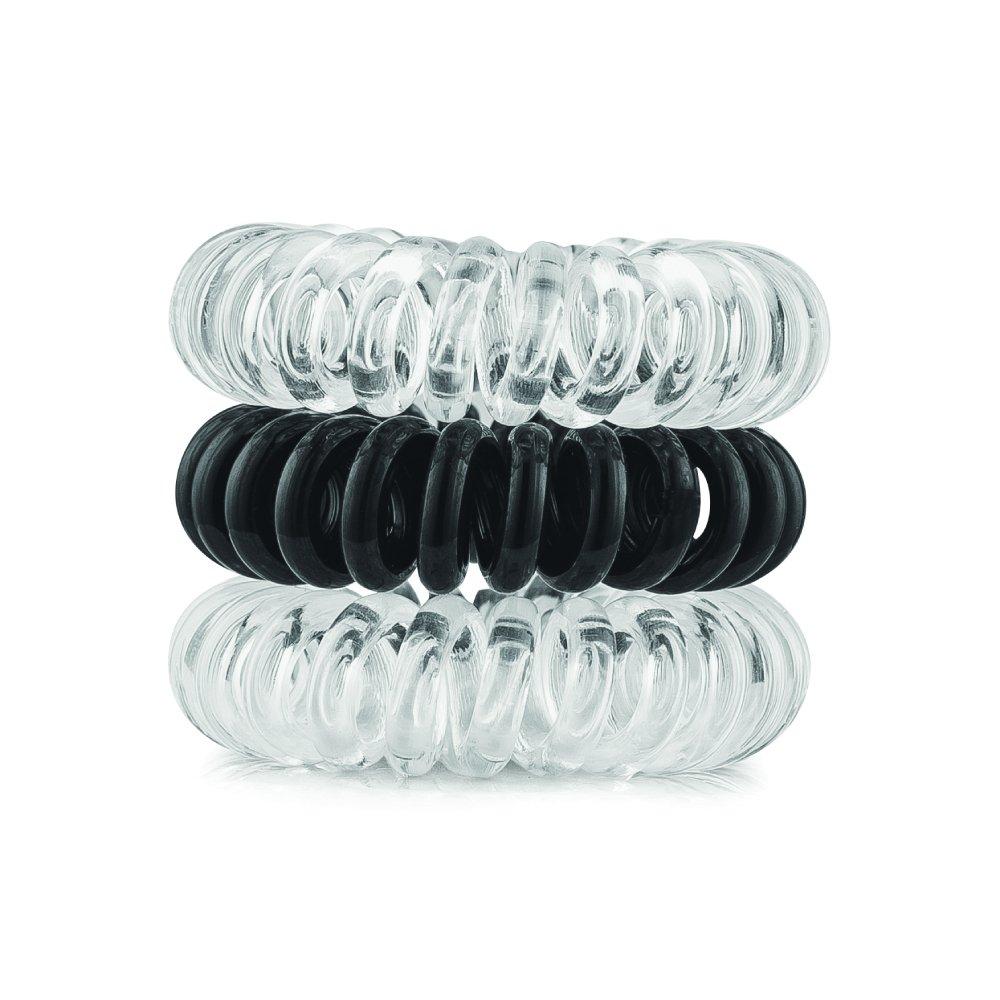 Elástico Para Cabelo Mola Preto E Trasparente Panvel Acessórios 3 Unidades - 2