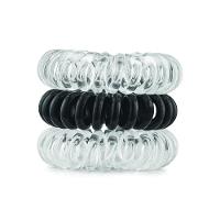 Elástico Para Cabelo Mola Preto E Trasparente Panvel Acessórios 3 Unidades - 2