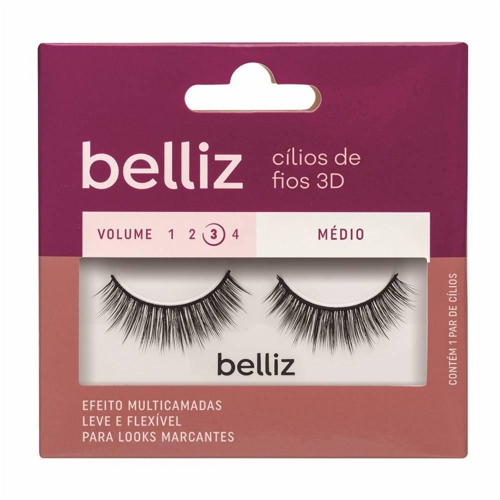 Cílios Postiços Belliz Fios 3d Médio Volume 3 - 1