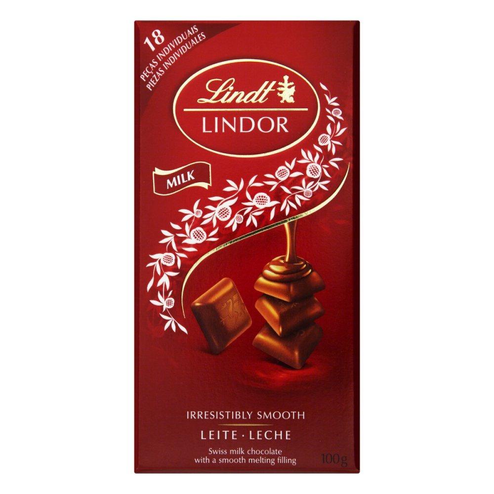 Chocolate Barra Lindt Lindor Singles Ao Leite 100g - 1