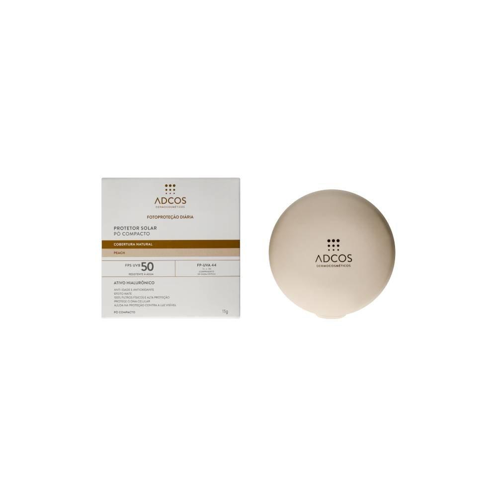 Protetor Solar Facial Adcos Pó Compacto Fps 50 Peach 11g - 1