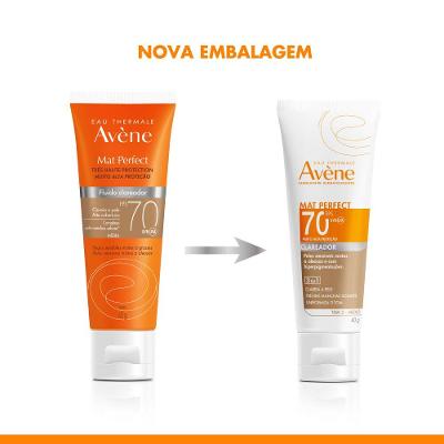 Protetor Solar Avène Mat Perfect Fluido Clareador Cor Média Fps 70 40g
