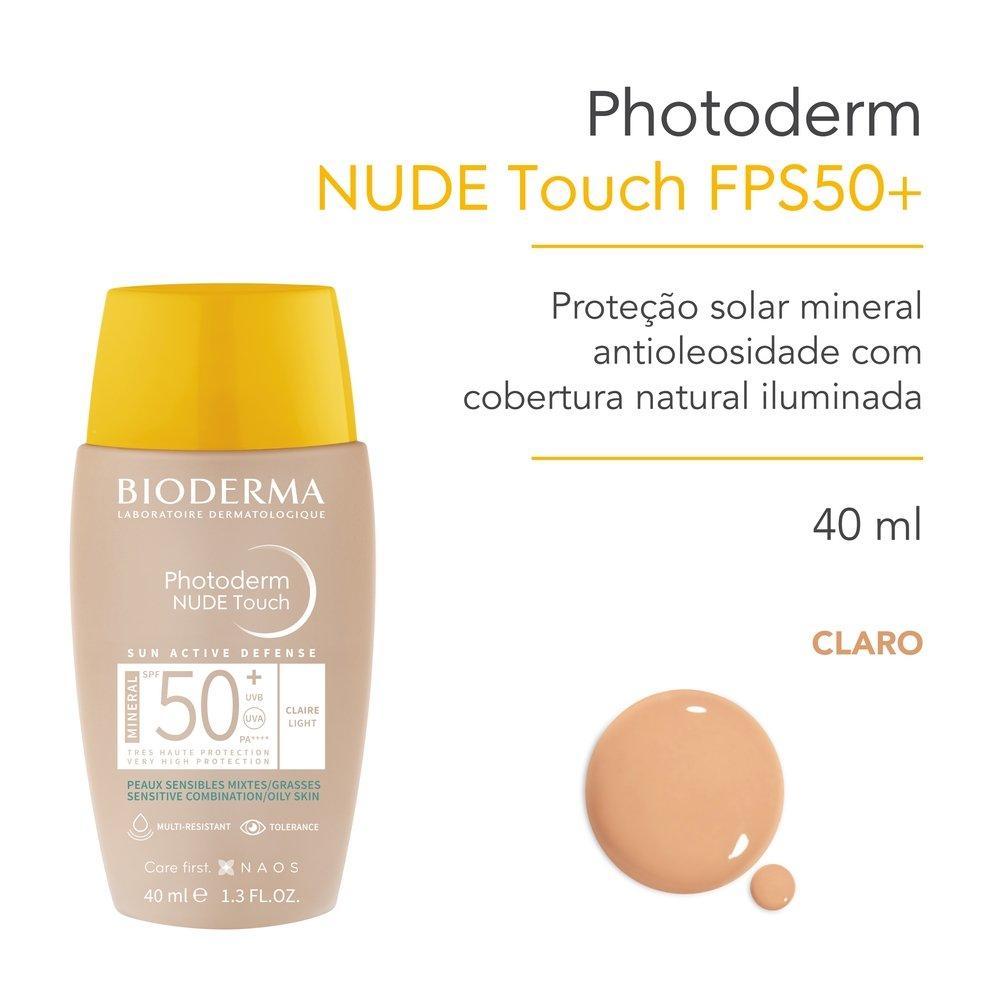 Protetor Solar Facial Bioderma Photoderm Nude Touch Mineral Fps 50+ Cor 2.0 40ml - 1