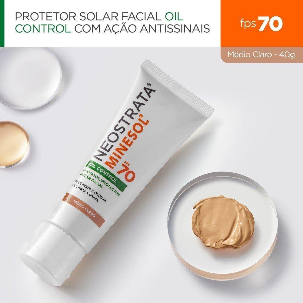 Protetor Solar Facial Neostrata Minesol Oil Control Pele Médio Claro Fps 70 40g - 2