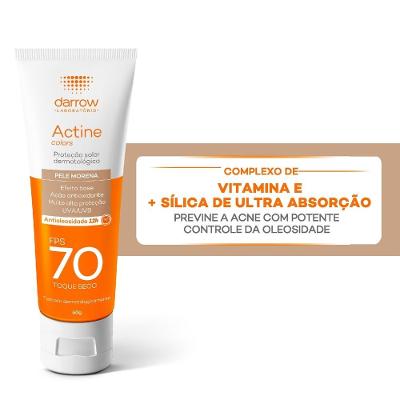 Protetor Solar Actine Colors Pele Morena Fps 70 40g